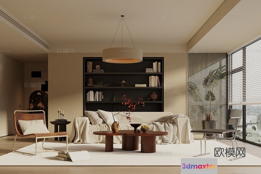 Modern Living Room 3D Model - 11719 - VRAY Render
