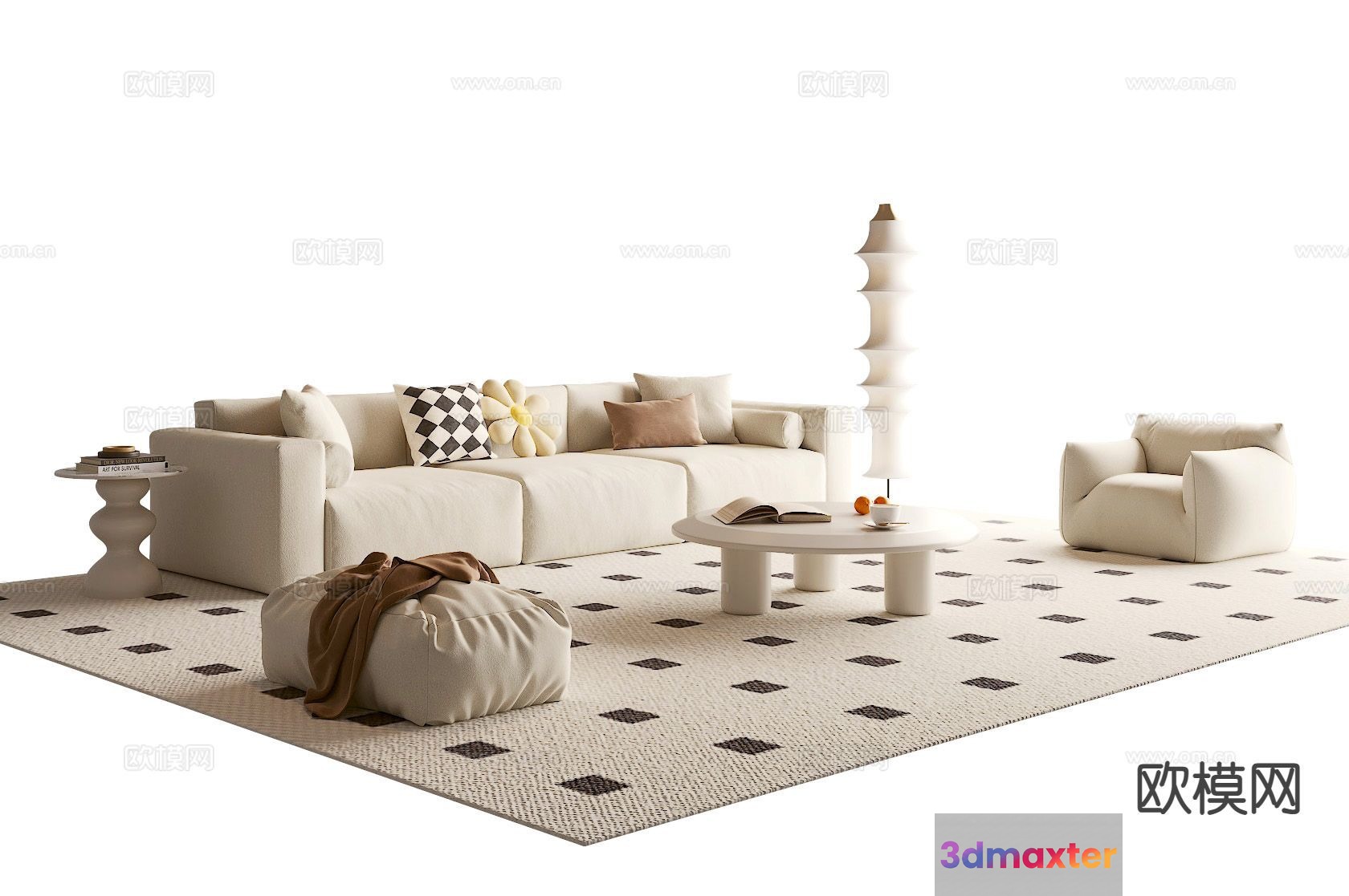 Modern Living Room 3D Model - 4034 - VRAY Render