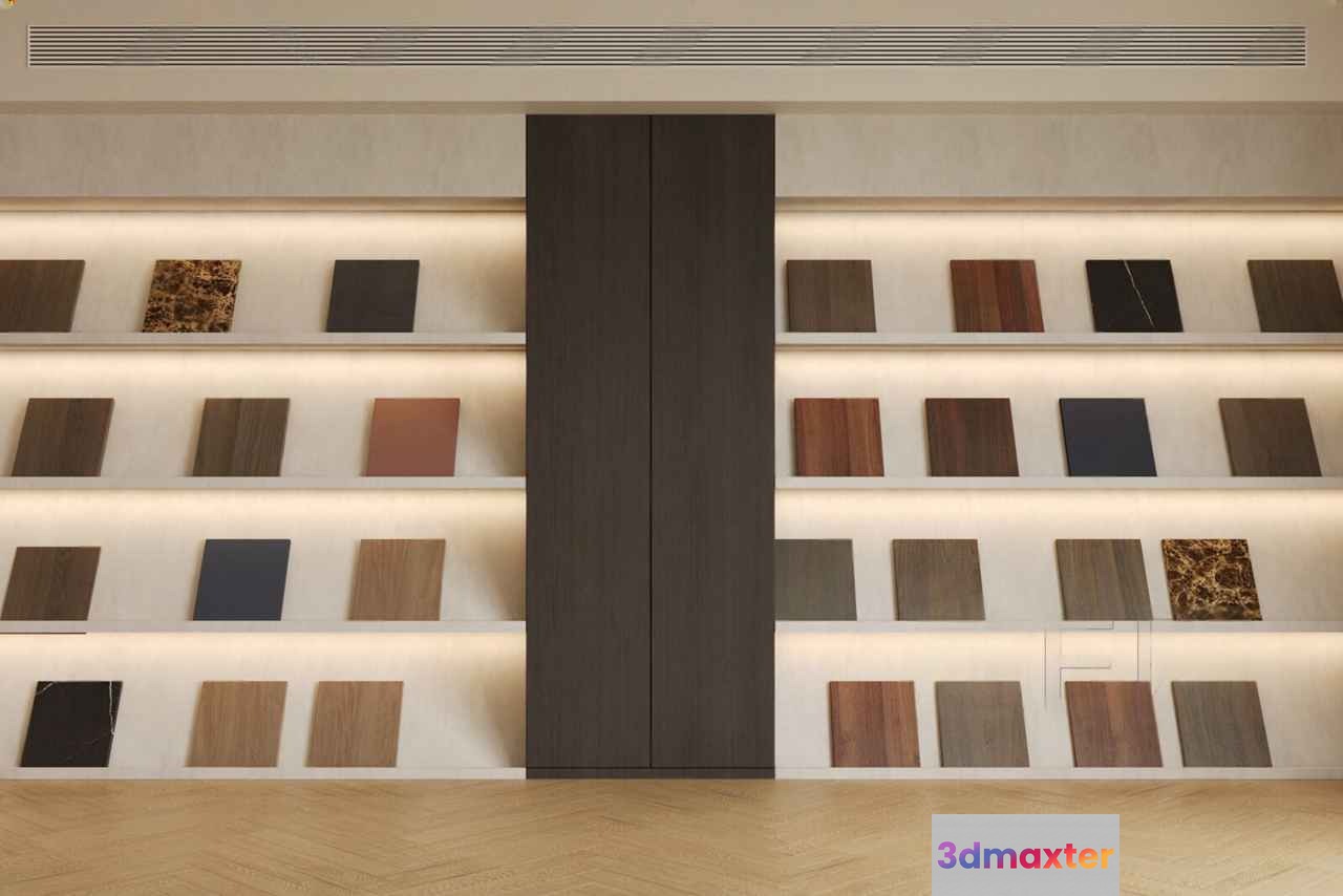 Modern Wall Display 3D Model - 8930 - CORONA Render