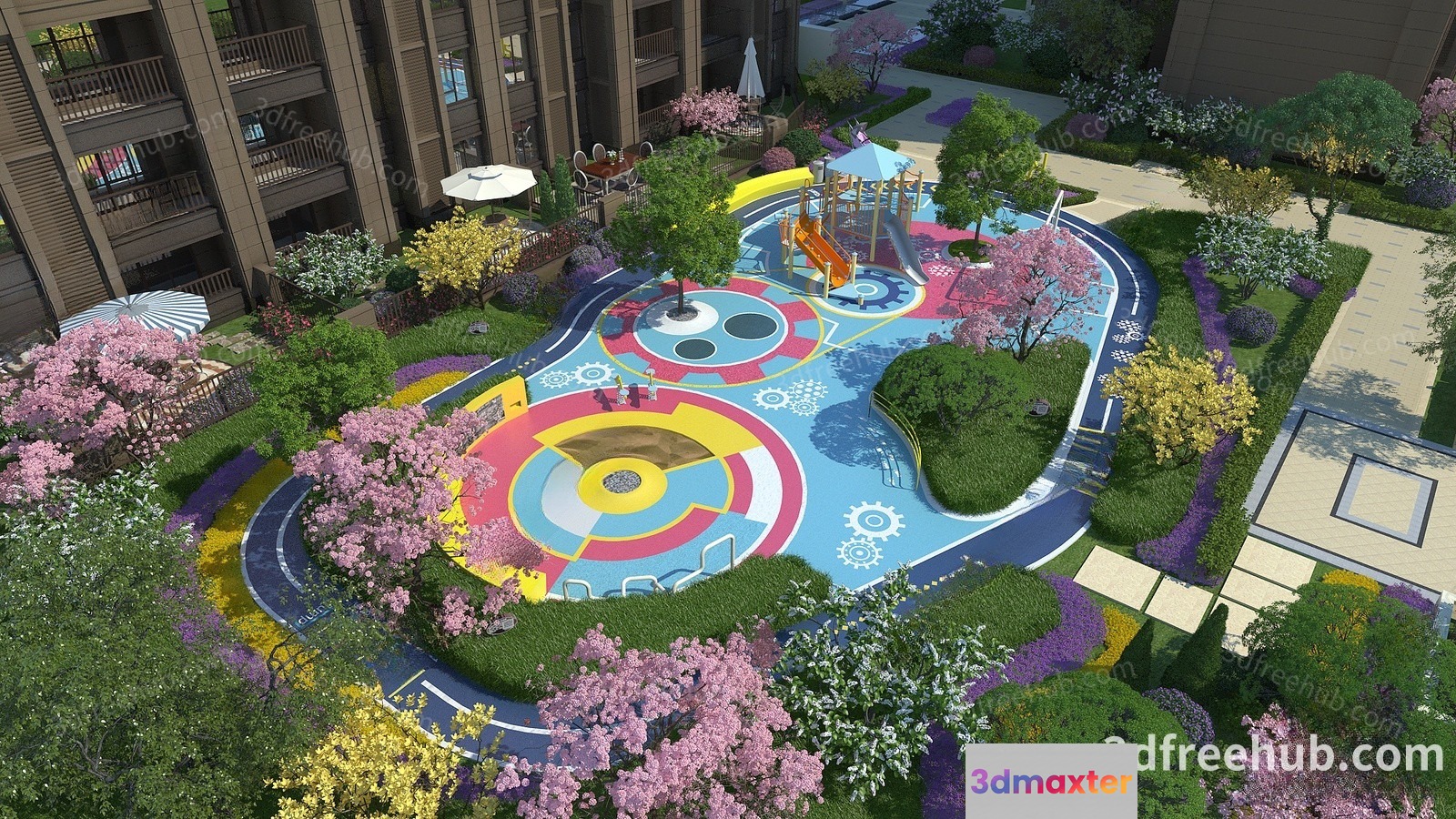 A Colorful Playground 3D Model - 2806 - VRAY Render
