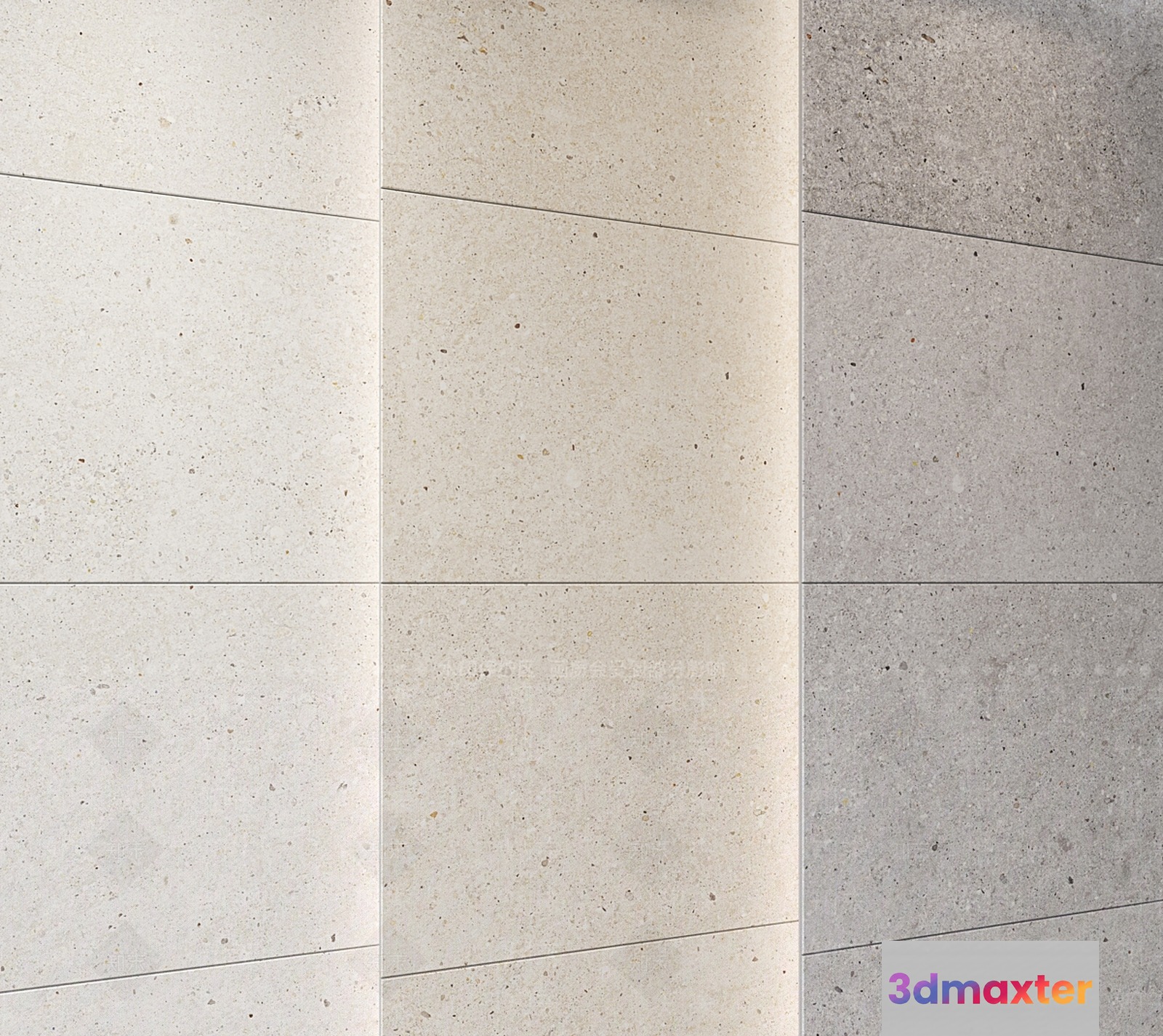 Grey Stone Wall 3D Model - 3516 - VRAY Render
