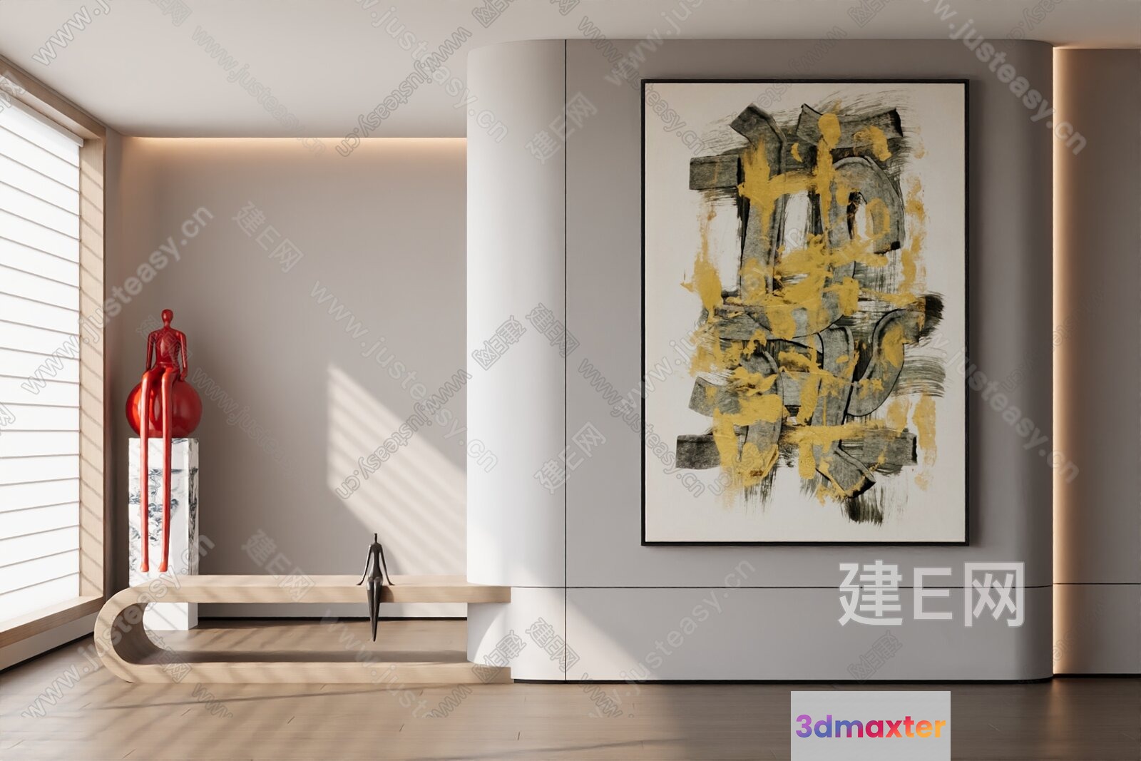 Modern Art Room 3D Model - 9852 - VRAY Render