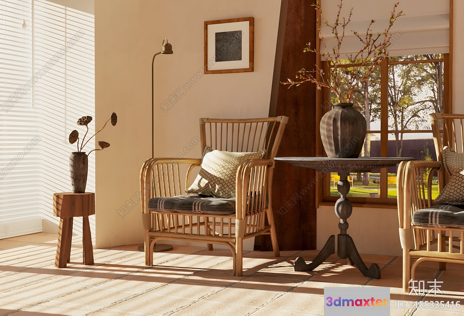 Rattan Chair 3D Model - 10225 - CORONA Render
