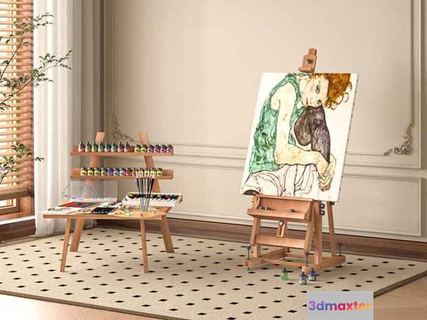 Art Easel Setup 3D Model - 3702 - VRAY Render