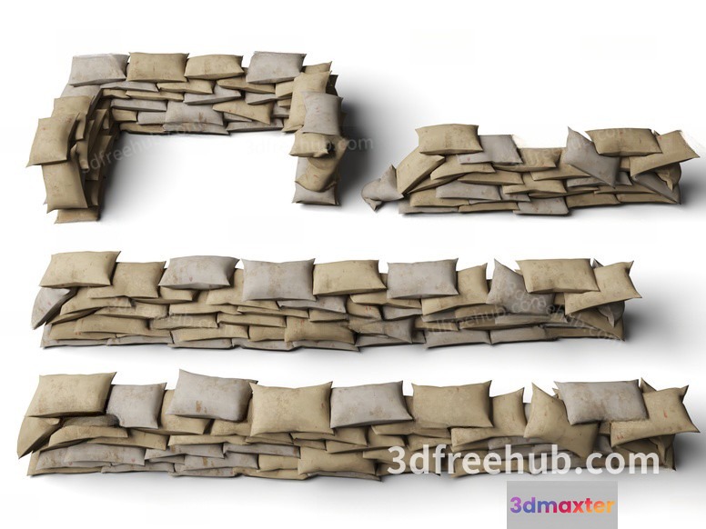 A Pile Of Pillows 3D Model - 21075 - VRAY Render