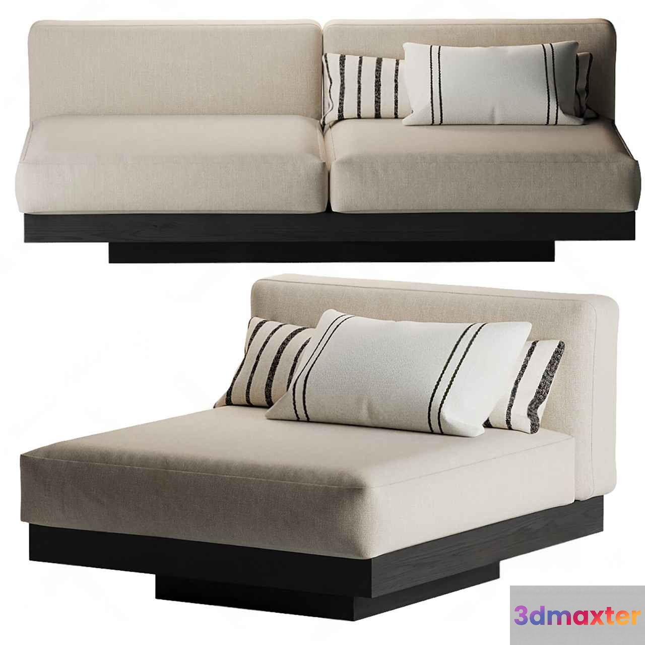 Modern Beige Sofa 3D Model - 785 - CORONA Render