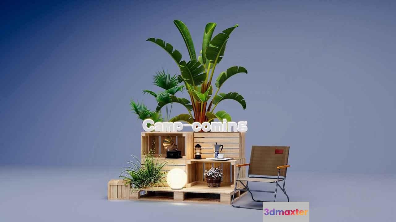 Wooden Crate Display 3D Model - 16511 - VRAY Render