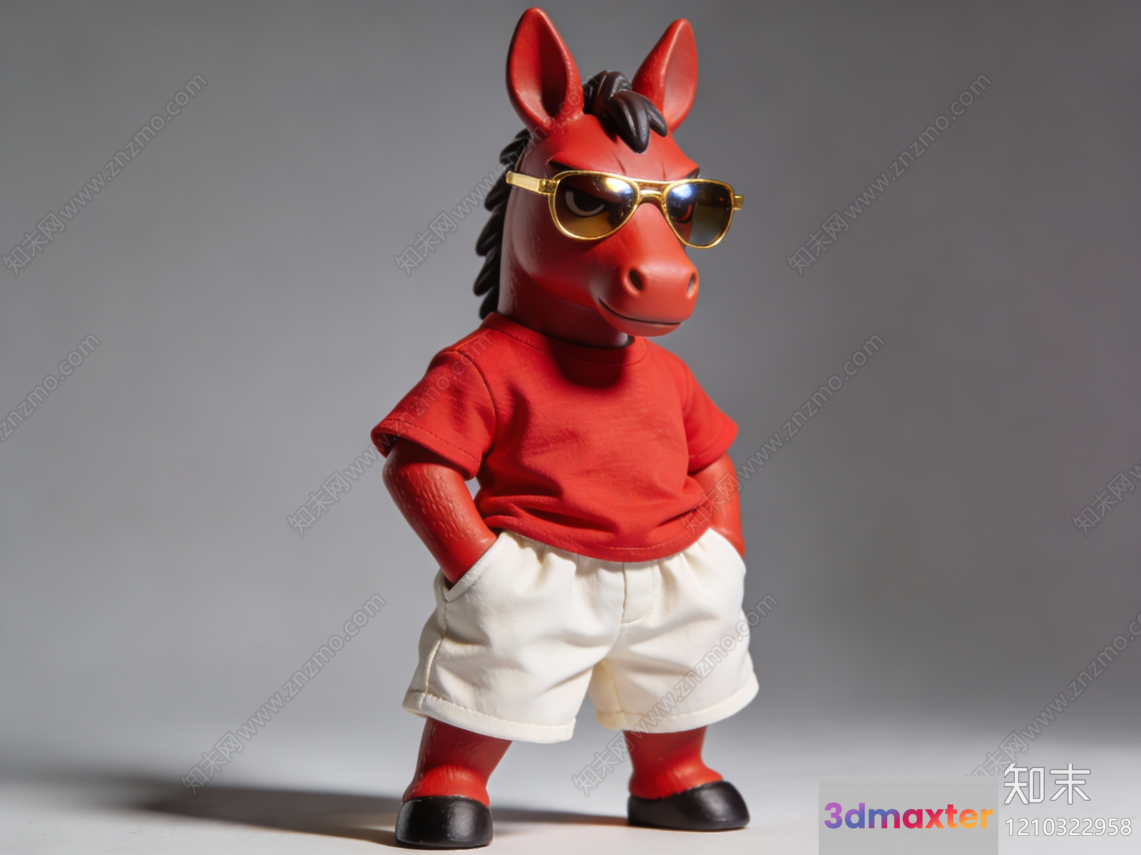A Toy Horse Wearing Sunglasses 3D Model - 12225 - VRAY Render