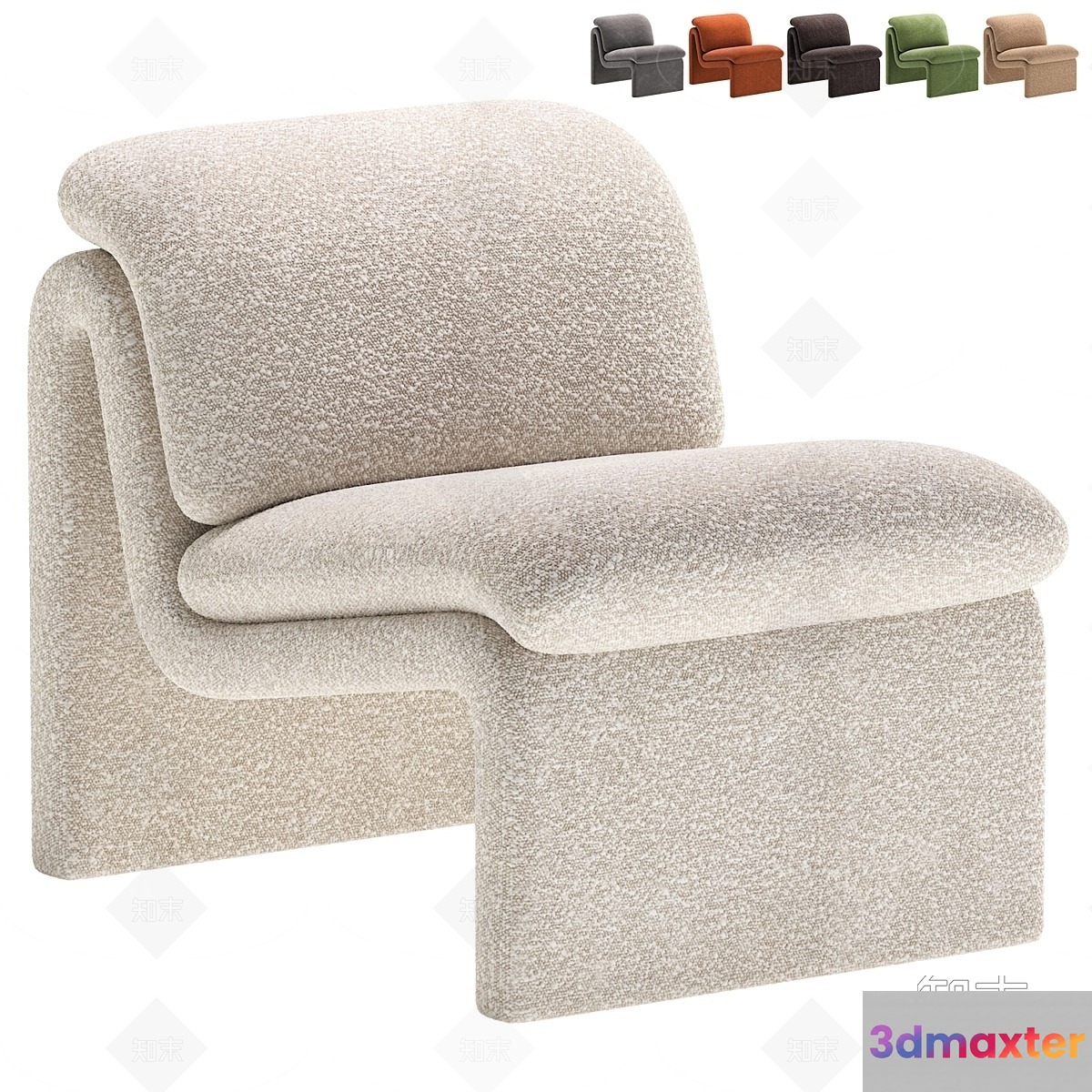 A Beige Chair 3D Model - 10207 - CORONA Render