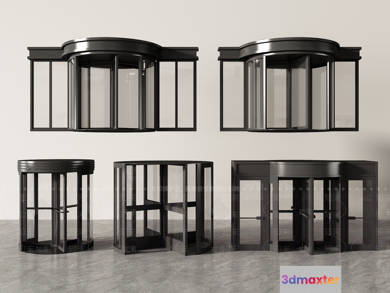Modern Black Furniture 3D Model - 14452 - VRAY Render