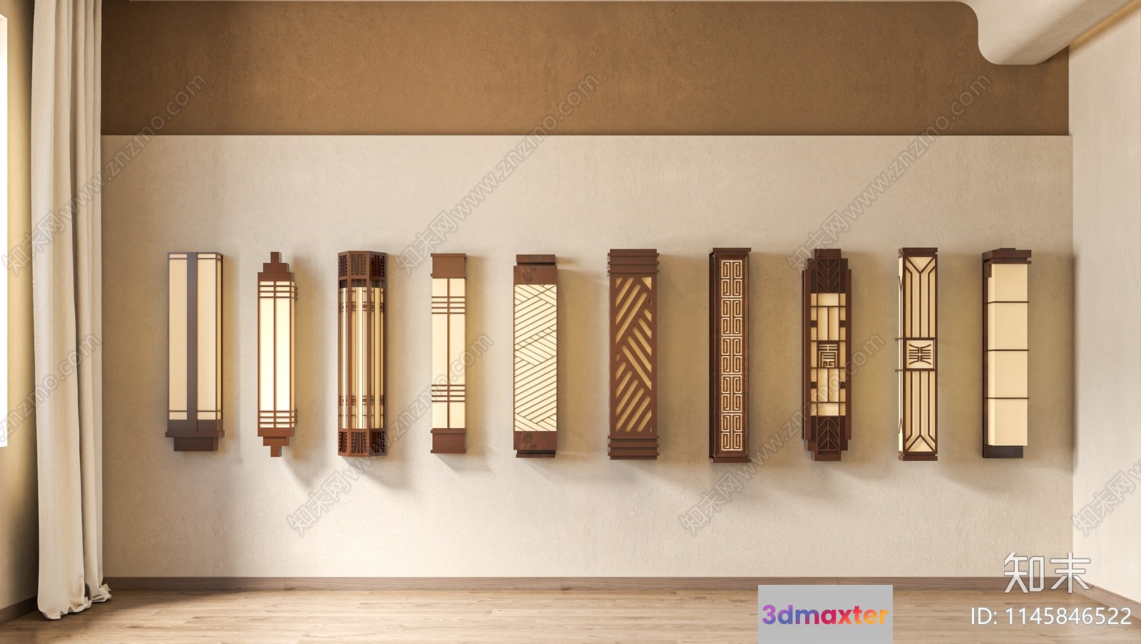 A Wall Of Decorative Lights 3D Model - 16592 - VRAY Render