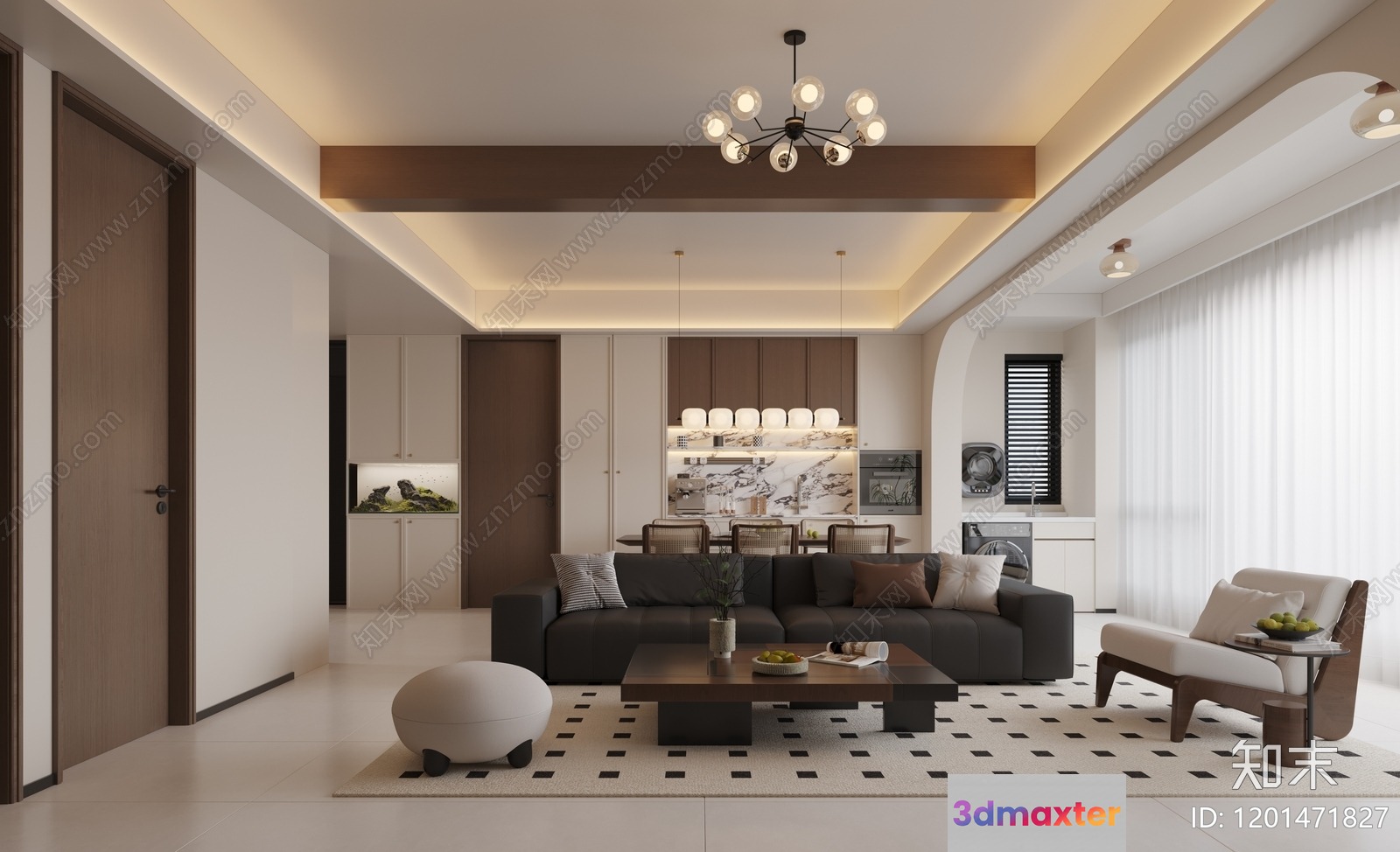 Modern Living Room 3D Model - 10678 - CORONA Render