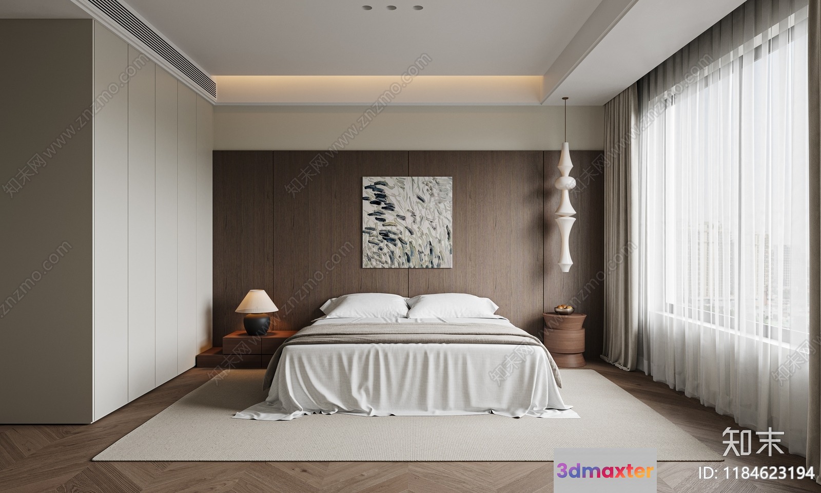 Modern Bedroom 3D Model - 9837 - VRAY Render