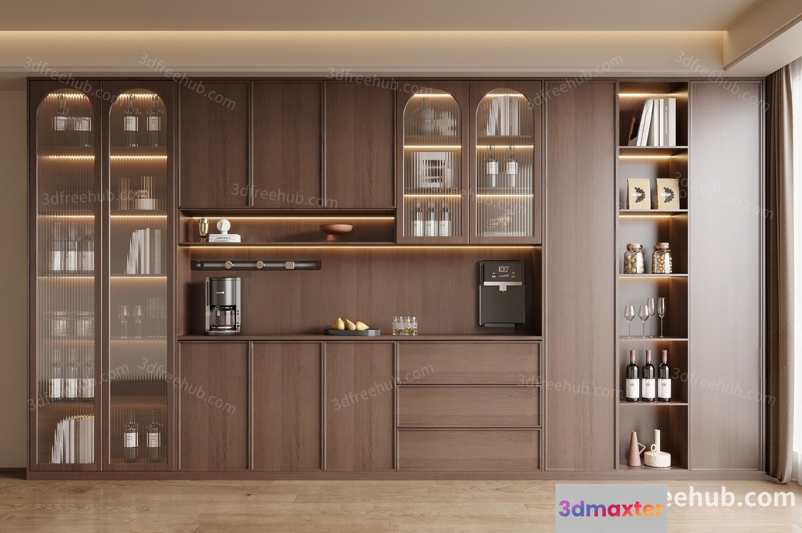 Modern Kitchen Design 3D Model - 22864 - VRAY Render