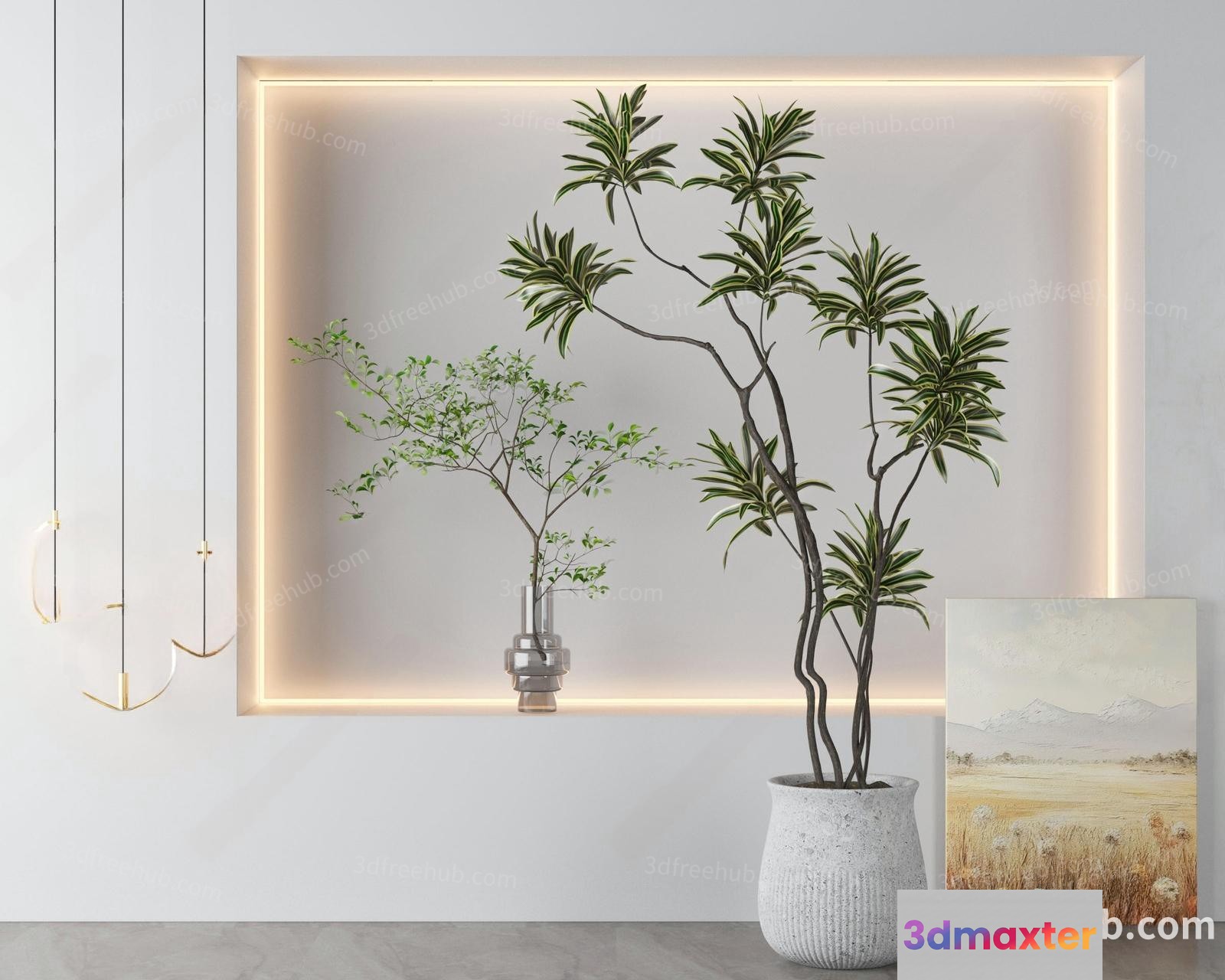 Modern Indoor Decor 3D Model - 8771 - VRAY Render