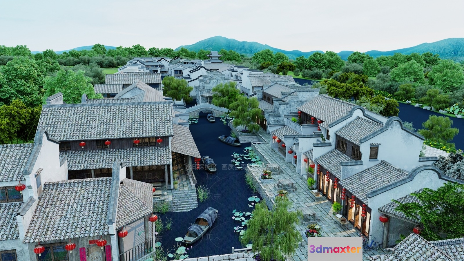 Traditional Chinese Village 3D Model - 17413 - VRAY Render