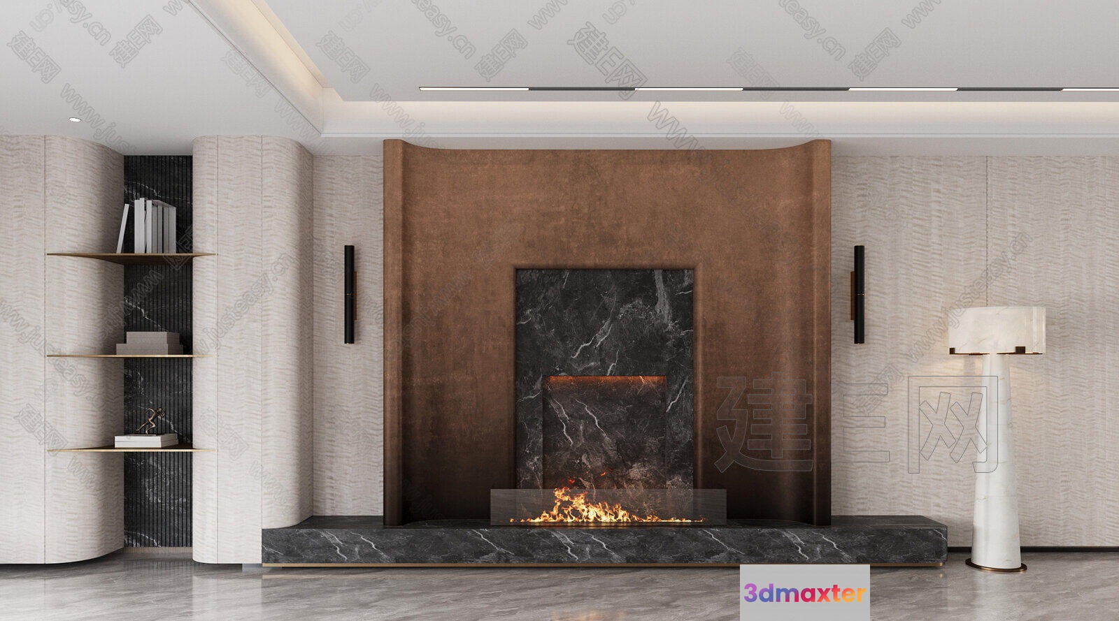 A Modern Fireplace 3D Model - 12306 - CORONA Render