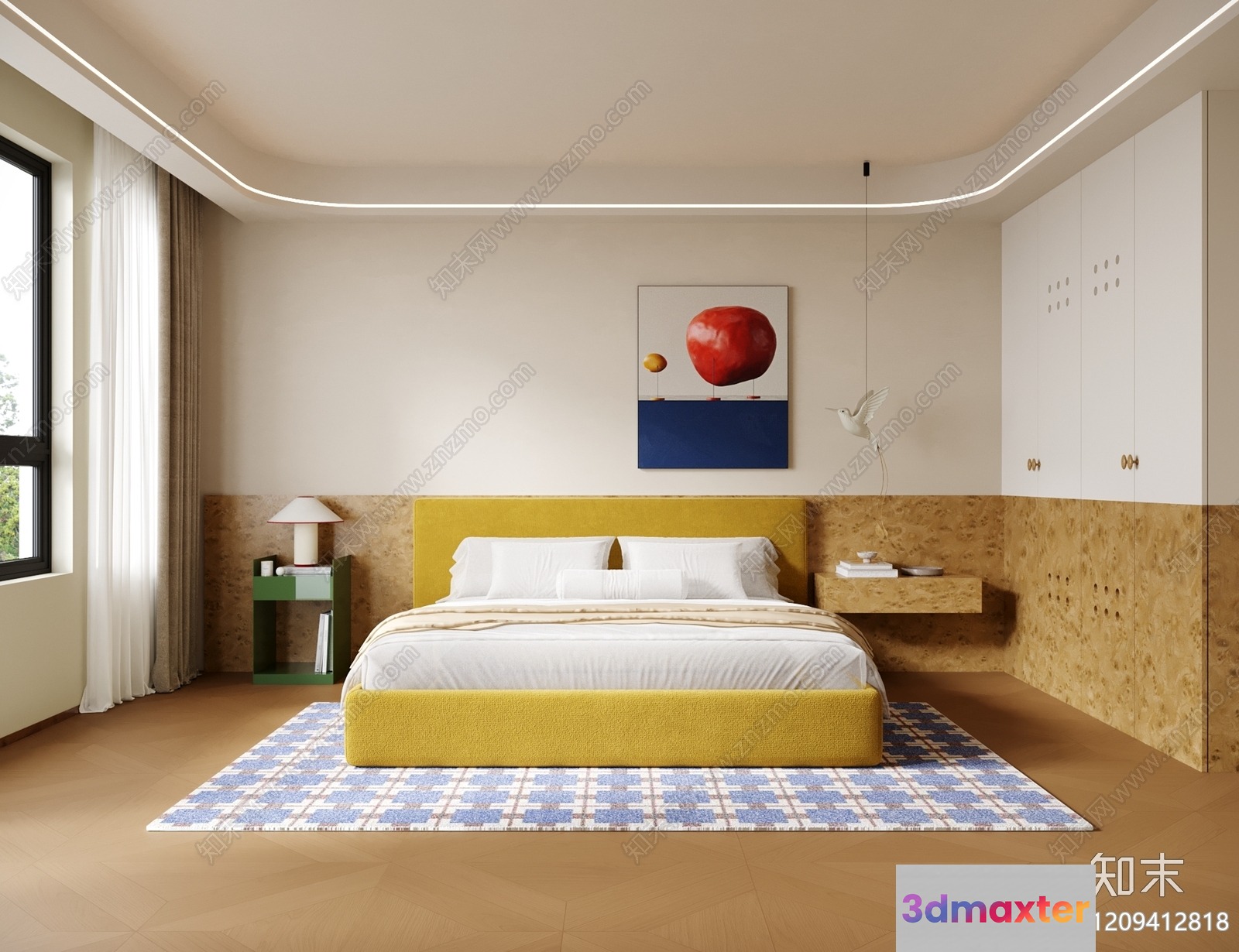Cozy Bedroom 3D Model - 20139 - VRAY Render