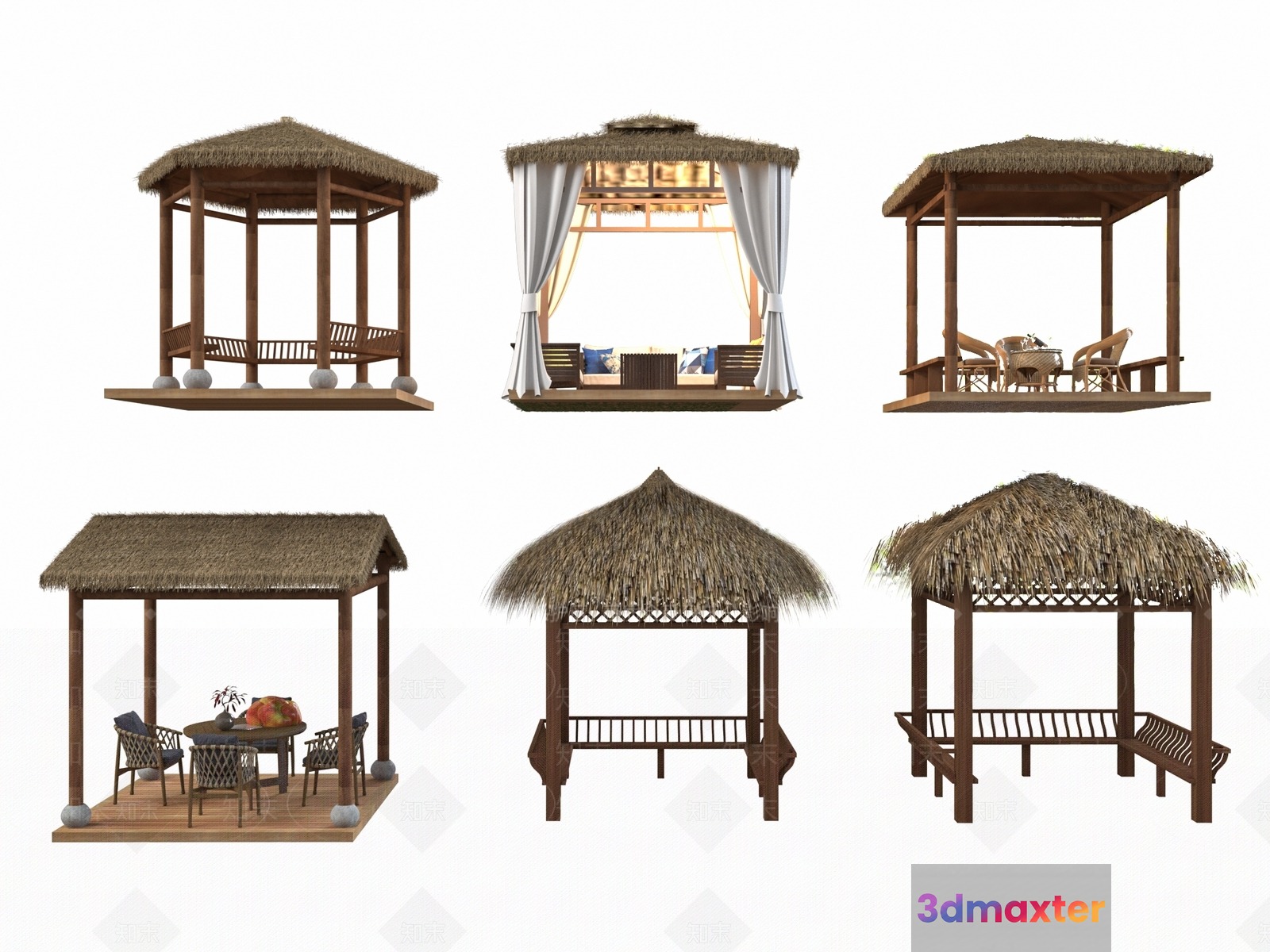 Traditional Thai Huts 3D Model - 6512 - VRAY Render