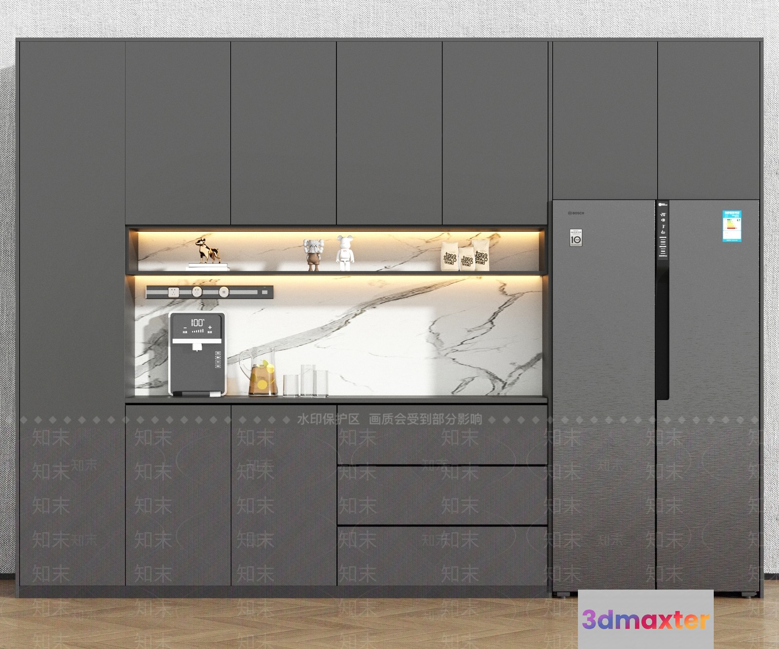 Modern Kitchen 3D Model - 23443 - VRAY Render