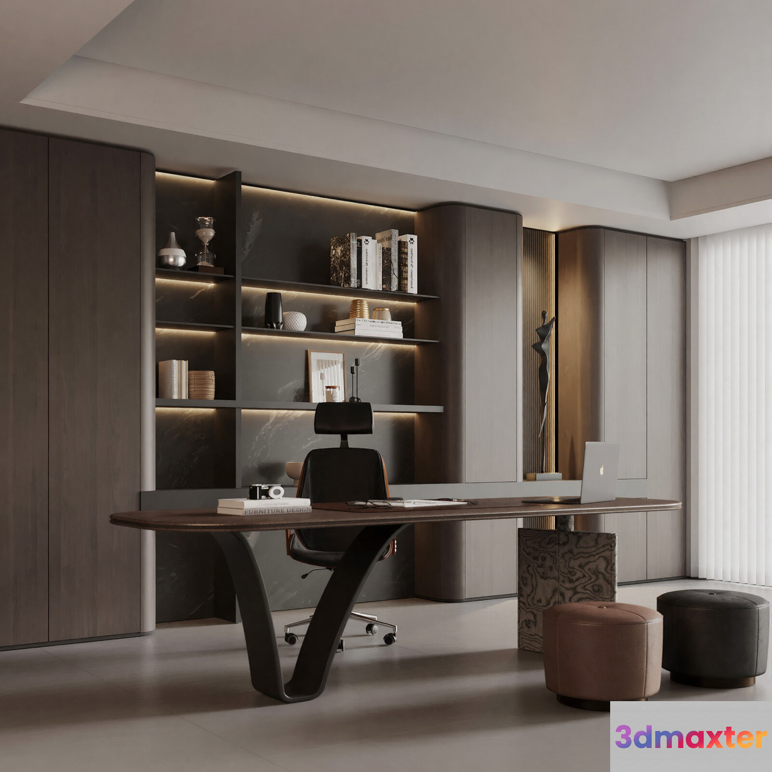 Modern Home Office 3D Model - 7063 - VRAY Render