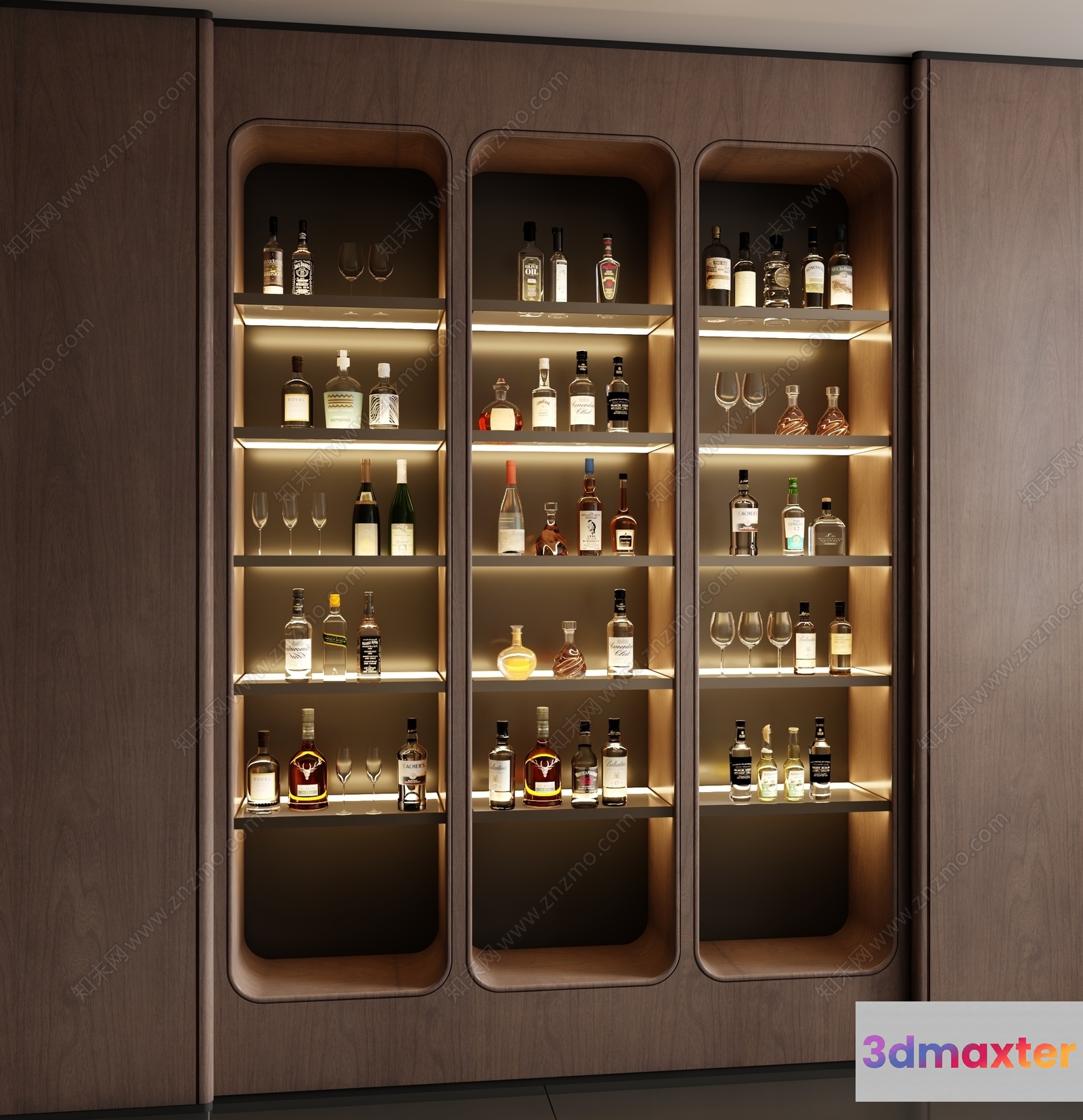 Modern Wooden Cabinet 3D Model - 11289 - VRAY Render