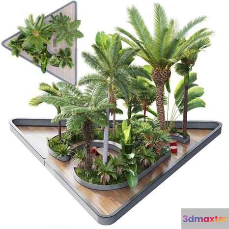 A 3D Model Of A Table With Plants 3D Model - 3049 - CORONA Render