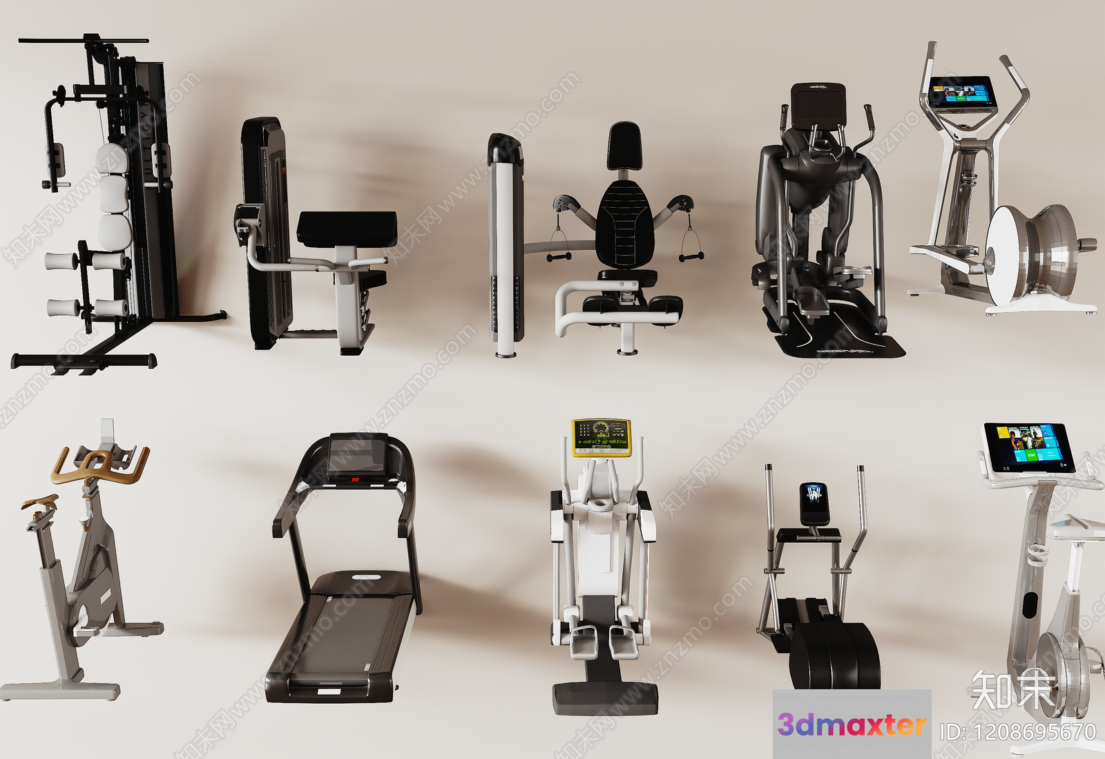 Modern Fitness Equipment 3D Model - 21681 - VRAY Render