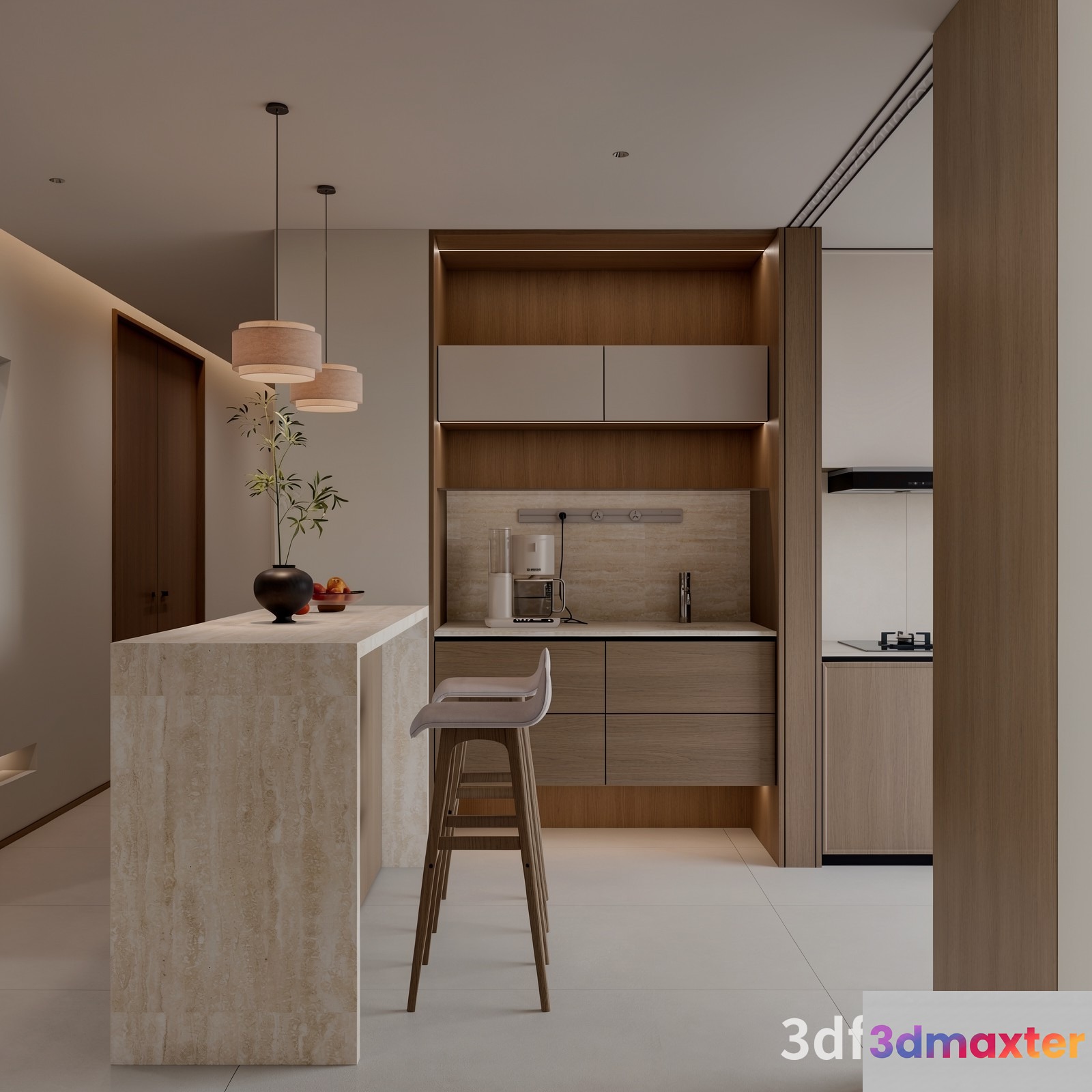 Modern Kitchen 3D Model - 18938 - VRAY Render