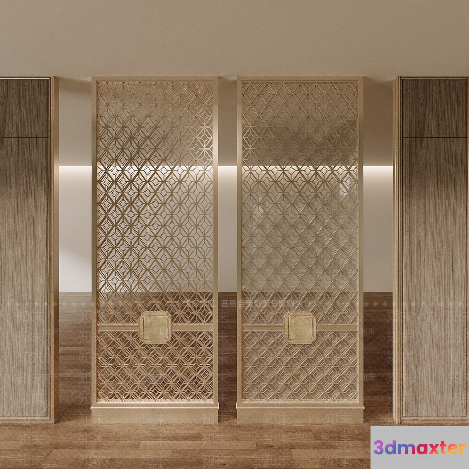 A Room Divider With A Decorative Design 3D Model - 6863 - VRAY Render