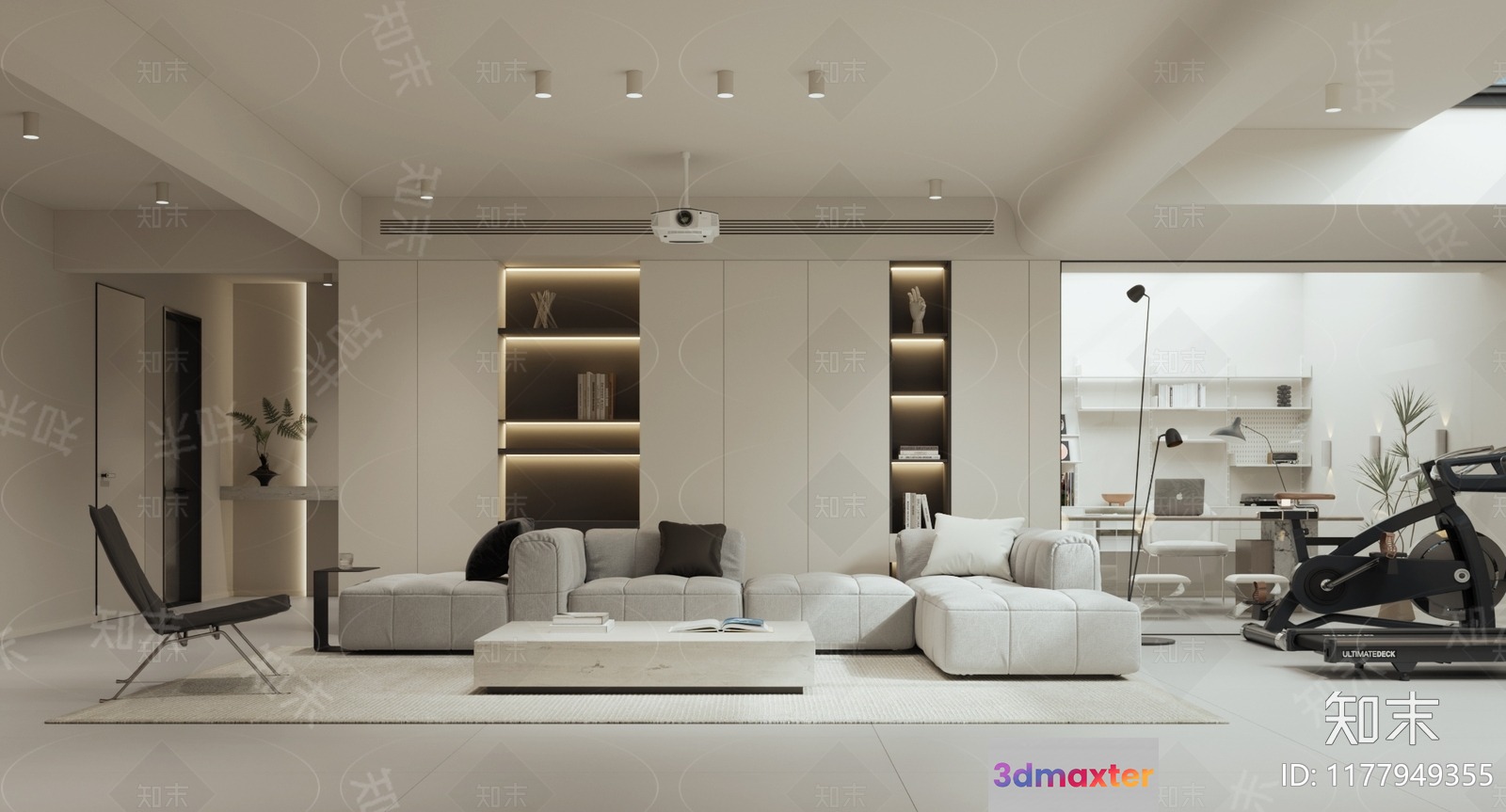 Modern Living Room 3D Model - 3618 - CORONA Render
