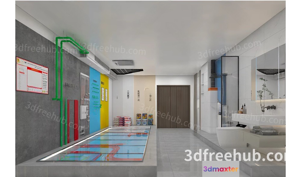 Modern 3D Rendering Of A Bathroom 3D Model - 21231 - VRAY Render