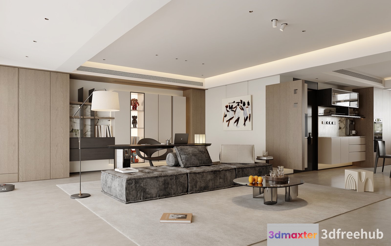 Modern Living Room 3D Model - 22592 - VRAY Render