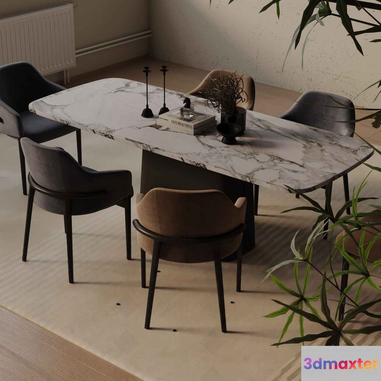 Modern Dining Table 3D Model - 15091 - VRAY Render