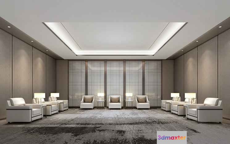 Modern Seating Arrangement 3D Model - 13002 - VRAY Render