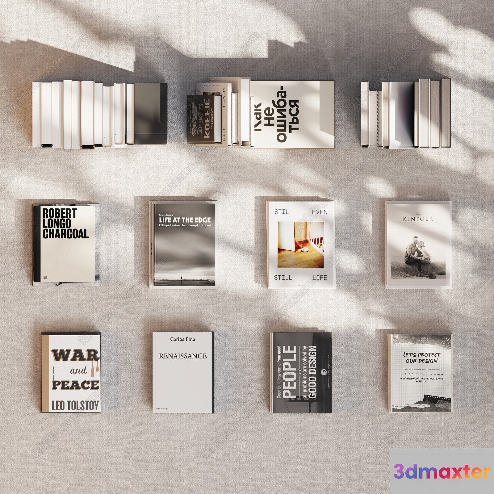 Modern Bookshelf 3D Model - 15017 - VRAY Render