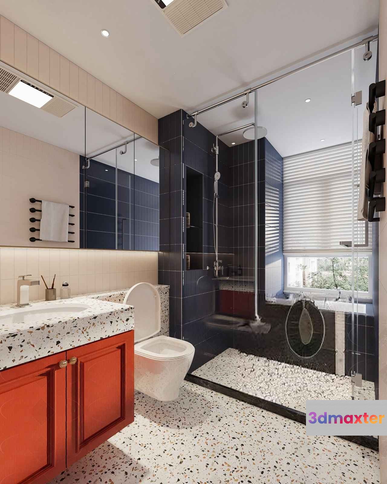 Modern Bathroom Design 3D Model - 22500 - VRAY Render