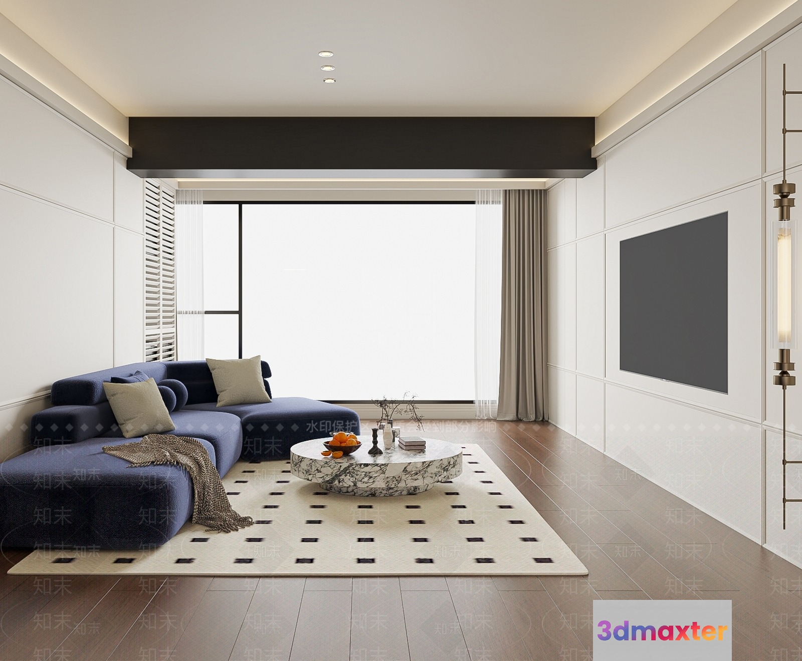 Modern Living Room 3D Model - 5198 - VRAY Render