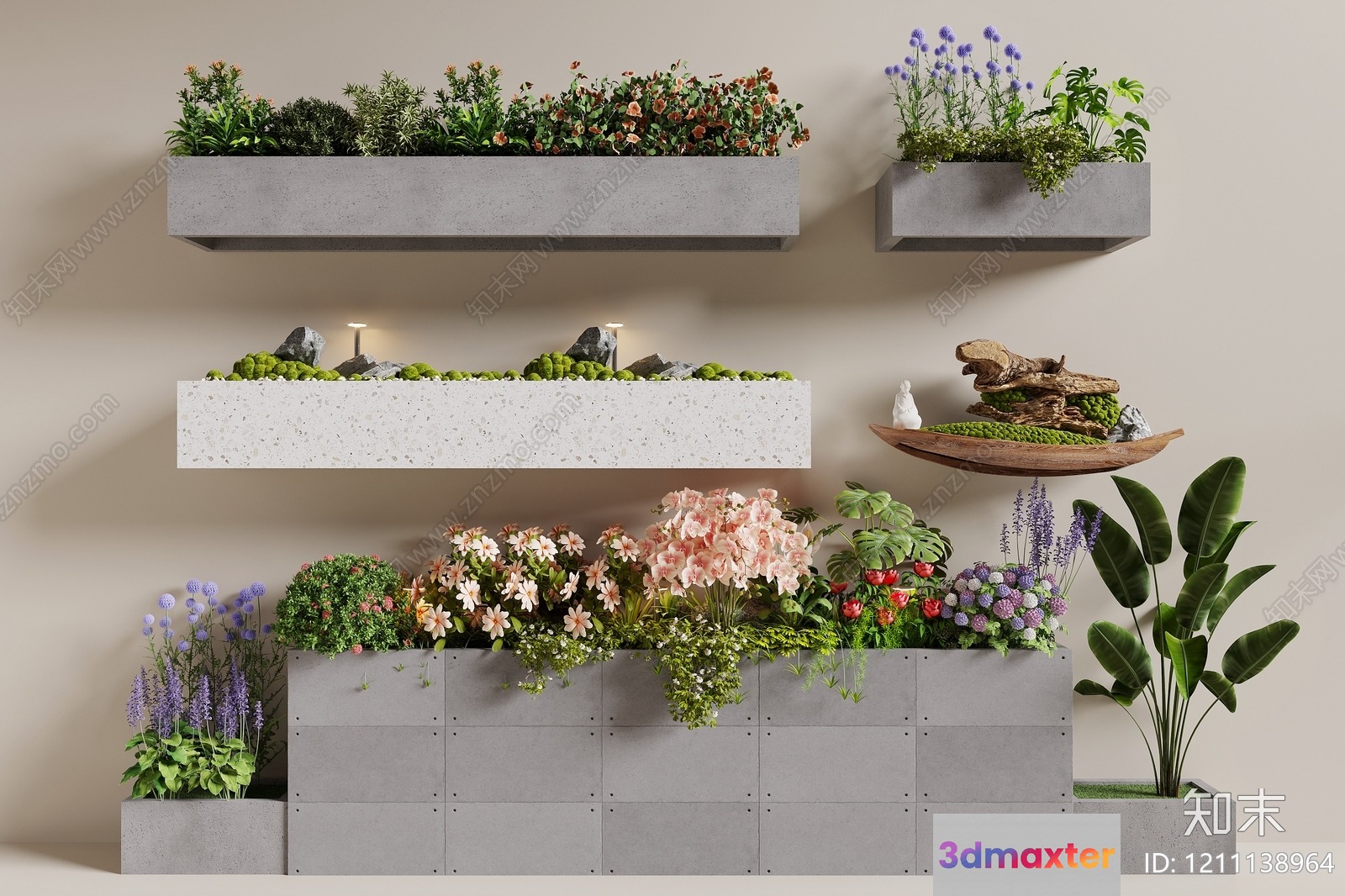 Modern Plant Display 3D Model - 4160 - VRAY Render