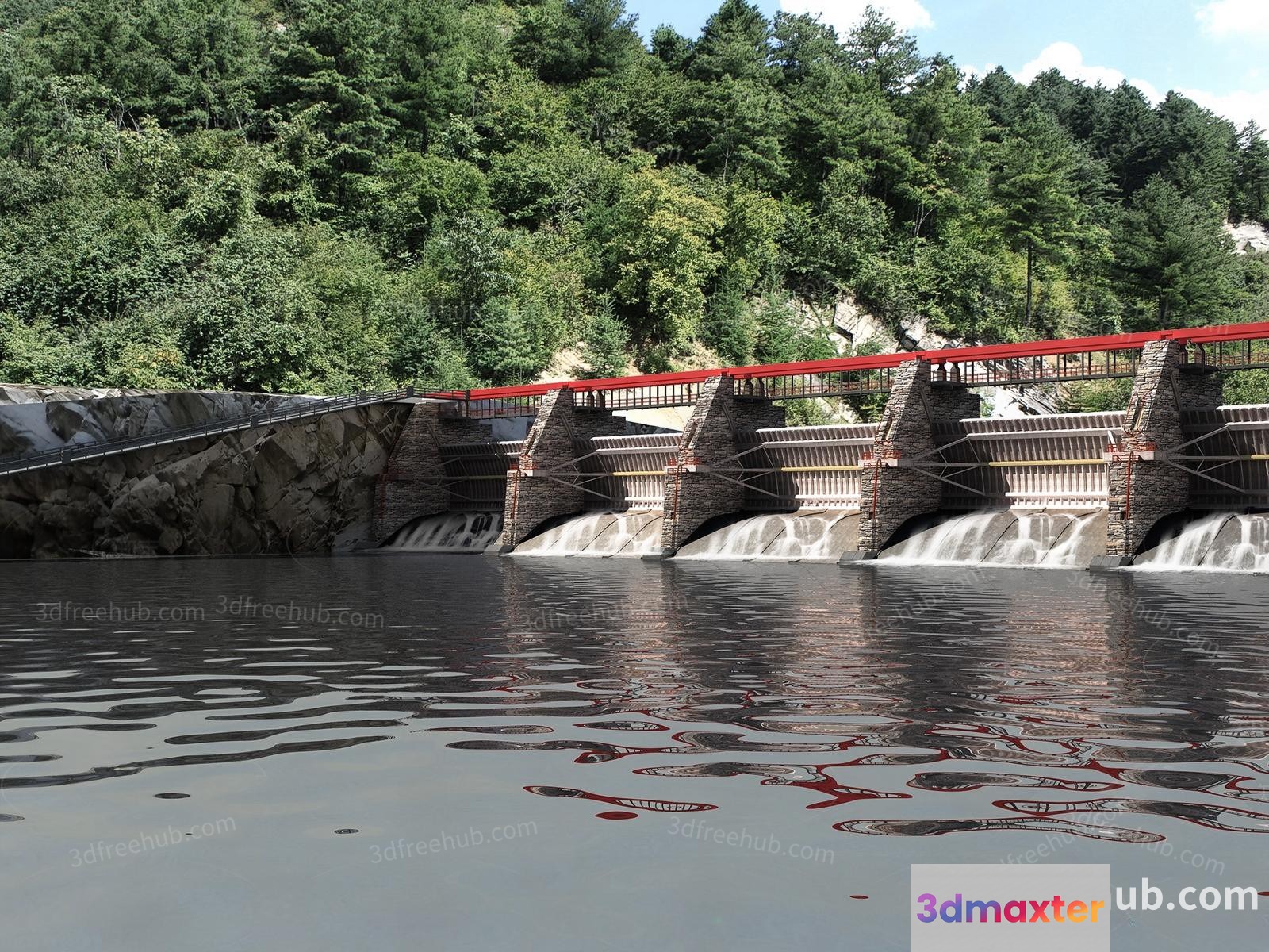 A Bridge Over A Body Of Water 3D Model - 19683 - VRAY Render