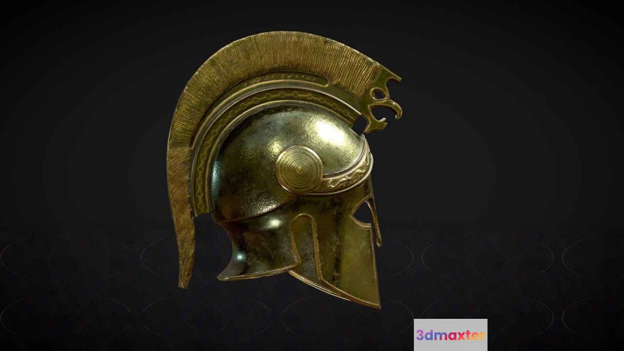 Ancient Greek Helmet 3D Model - 11382 - VRAY Render