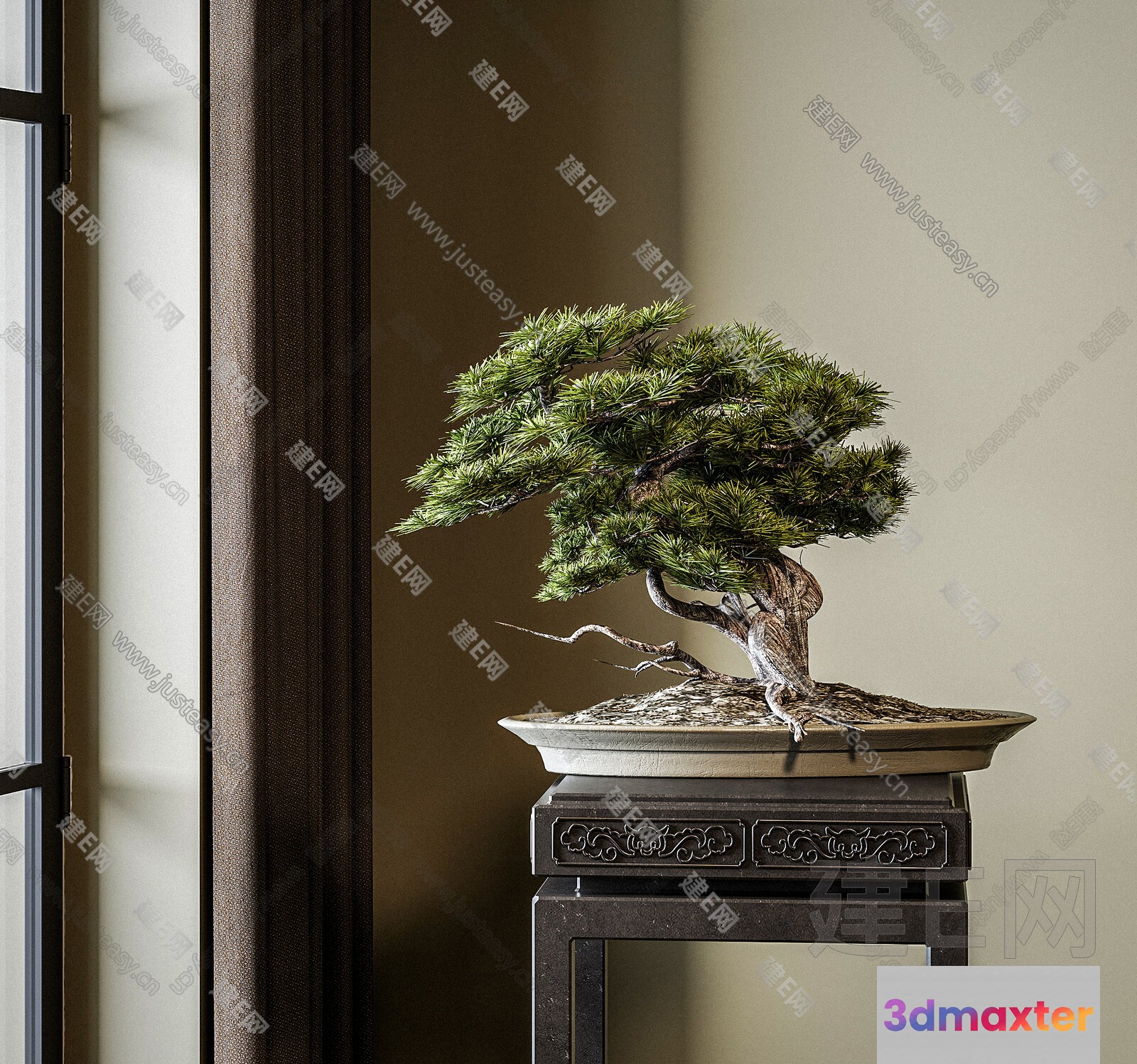A Bonsai Tree On A Table 3D Model - 16331 - VRAY Render