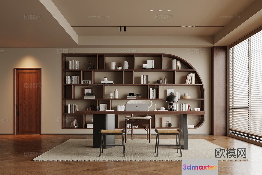 A Modern Office Space 3D Model - 12670 - VRAY Render