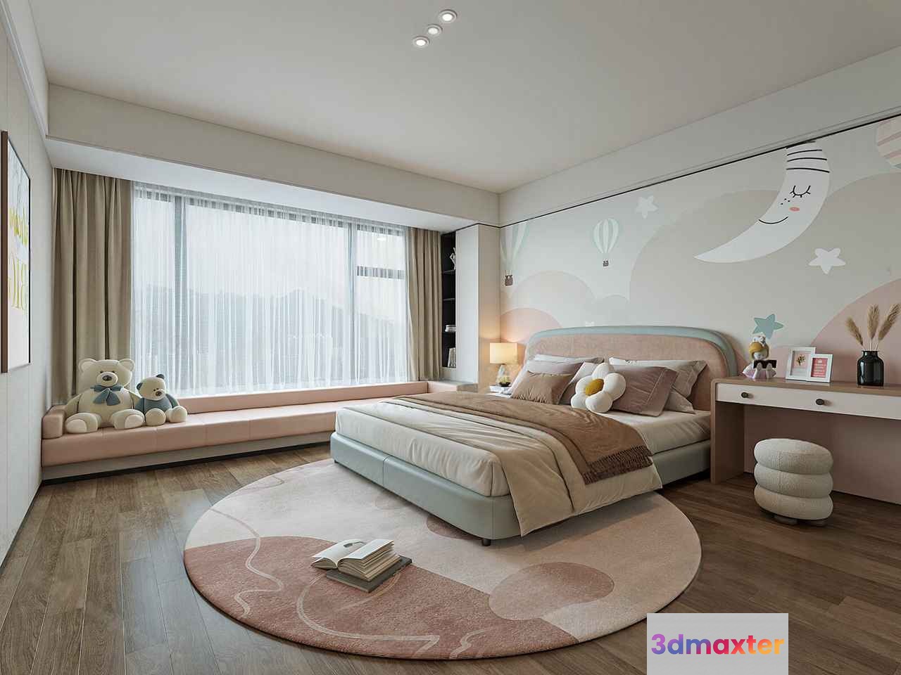 Modern Cozy Bedroom 3D Model - 19184 - VRAY Render