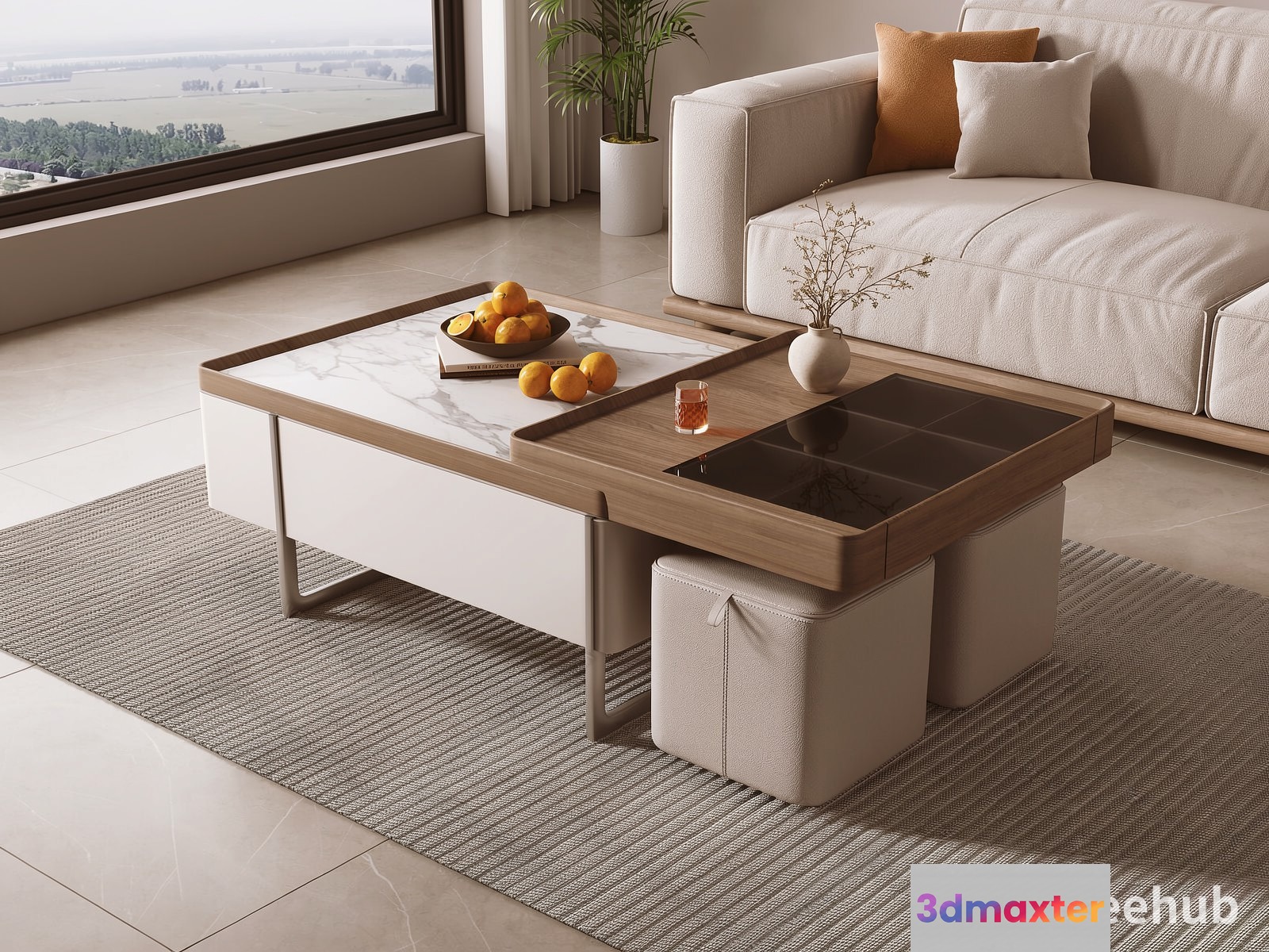 Modern Living Room 3D Model - 21763 - VRAY Render