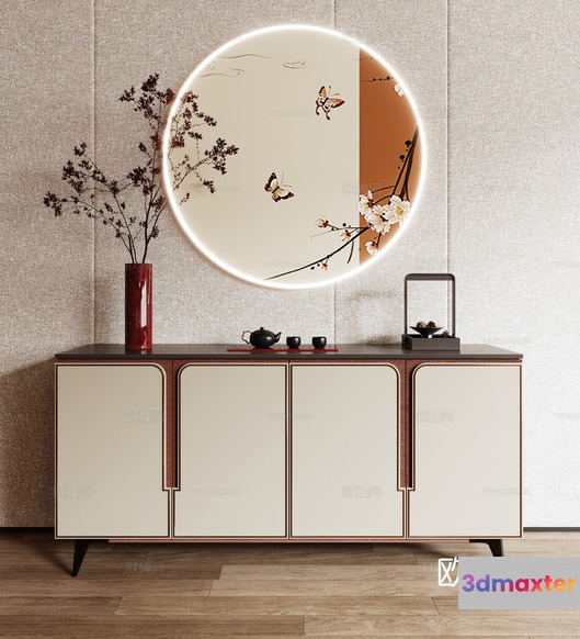 Modern Asian-Inspired Furniture 3D Model - 8085 - VRAY Render