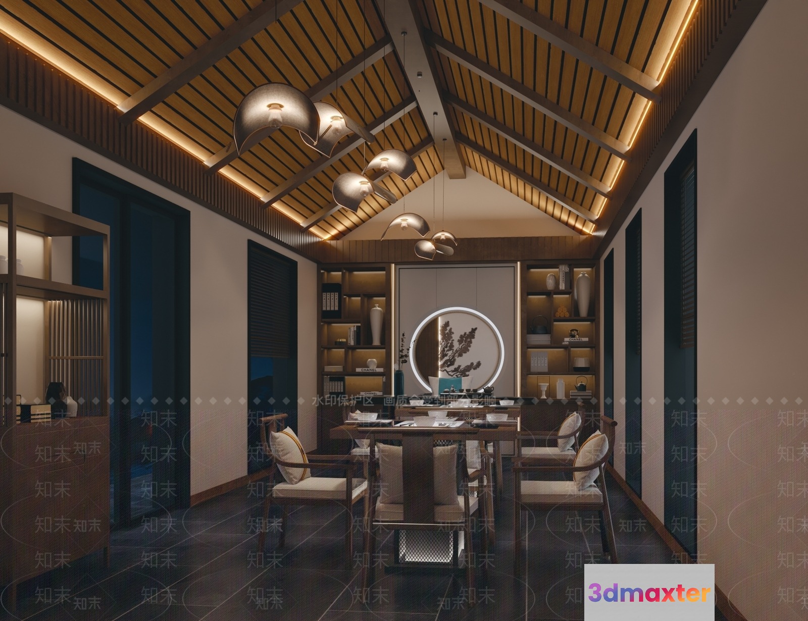 Modern Dining Room 3D Model - 5773 - VRAY Render