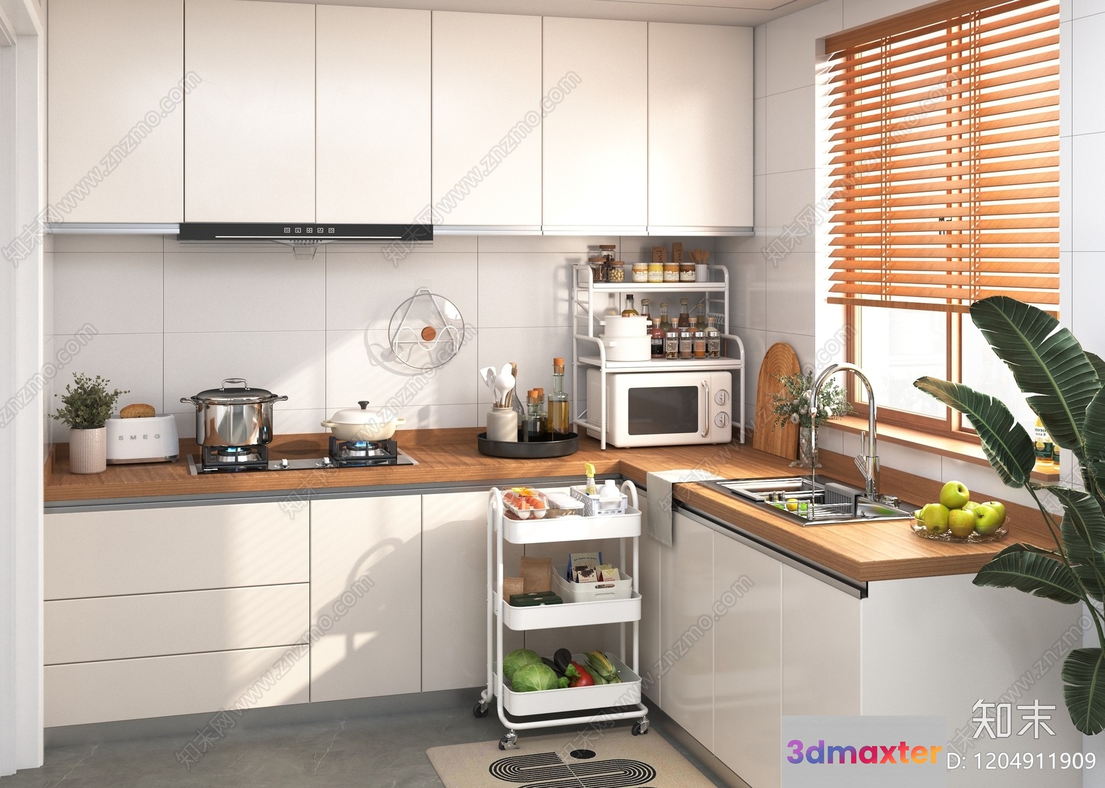 Modern Kitchen Design 3D Model - 16050 - VRAY Render