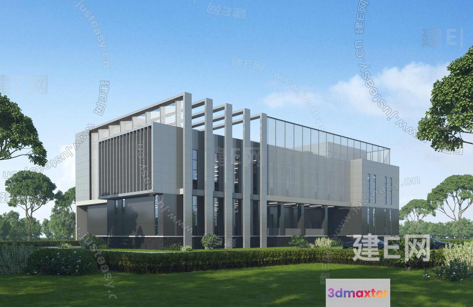 Modern Office Building 3D Model - 6813 - VRAY Render