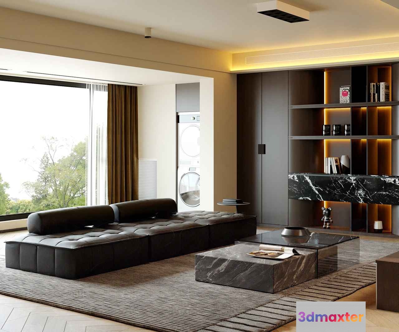 Modern Living Room 3D Model - 612 - CORONA Render